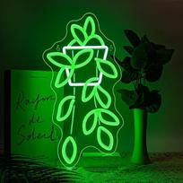 ineonlife Potted Pothos Neon ženklas, Ivy vazoninių augalų LED ženklas, Neon ženklas sienų apdaila, žalia šviesos ženklai miegamasis, svetainė, kiemas, sodas, augalų parduotuvė, gėlių parduotuvė