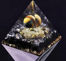 Juodojo obsidiano piramidė Didelė tigro akies piramidė Aura Kvarcas Jogos meditacija Dervos meditacija Amatas Apsauga nuo elektromagnetinio lauko (EMF) Namų papuošalai (itin didelė, 8 cm)