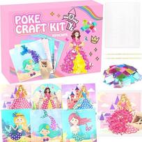 Poke Art Basteln Kinder-Prinzessin Bastelset Spielspielzeug für Mädchen 6 7 8,DIY magische Prinzessinnen,sauberer Spaß für Kinder,Kreativ Set für Kindergeburtstag Geburtztag Geschenk für 4-12 Jahre