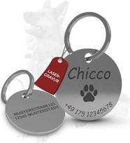 Šuns žetonas su graviravimu, Šunų aksesuarai, Personalizuotas žetonas šuniui, Šuns apykaklė su vardu, Skersmuo 30 mm, Nerūdijantis plienas, Personalizuota šuns apykaklė, Katės, Šunys, Gyvūnai