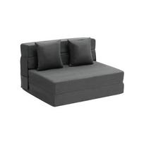 Sulankstoma sofa-lova su pagalvėmis tamsiai pilka