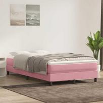 vidaXL Box Spring Lova be čiužinio Rožinė 120x220 cm aksomas