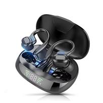 Atviros ausinės Bluetooth ausinės HiFi stereo triukšmo slopinimas jutikliniu valdymu ausies kabliukas ausinukai LED ekranas belaidės ausinės juoda