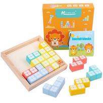 Tetris medinis dėlionė medinis statybinis kaladėlių žaidimas dėlionė vaikiški mokomieji žaislai