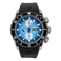 Edox CO-1 Chronograph Guminis dirželis Mėlynas ciferblatas Automatinis nardytojo laikrodis 01128-3NOCA-BUIDN 500M Vyriškas laikrodis mėlyna