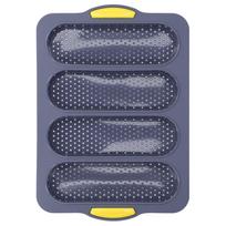 Baguette Mold 4 Grooves Silicone Soft Smooth Surface Bread Mould Baking Pan Kitchen ToolLight Gray L šviesiai pilka spalva