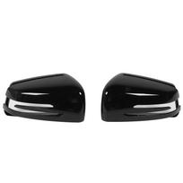 2PCS Rearview Mirror Cover Cap Strong Protection Long Durability Weather Resistance Replacement for Benz W176 W246 W204 black
