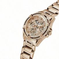 Guess Moteriškas laikrodis Crystal Queen serijos Kvarciniai laikrodžiai moteriškas - Tuščiaviduris ciferblatas, Nerūdijančio plieno korpusas, 40 mm skersmens