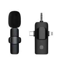 3 viename belaidis atlapinis mikrofonas iPhone, Android, 3,5 mm radijui, tiesioginiam įrašymui, triukšmo mažinimas, mini mikrofonas, plačiai suderinamas 2 in 1