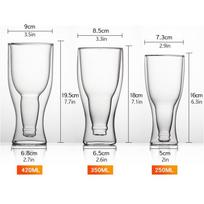 Beer Glass Dvigubos sienelės išlaiko alų šaltą Gražios unikalios izoliuotos alaus taurės namų barui Type 1 white