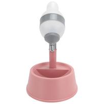 Pet Standing Water Dispenser 2 in 1 Cat Dog Standing Bowl with Detachable Pole Automatically Feeding Water Height rožinė