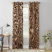 Leopardo odos tekstūros rašto langų užuolaidos svetainei, miegamajam, prabangios, modernios virtuvės užuolaidos, audinio užuolaidos 100W x 160H(cm) x2 gray