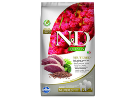 N&D QUINOA Visavertis pašaras kastruotiems suaugusiems vidutinių ir didelių veislių šunims su antiena, bolivinėmis balandomis 2.5 kg