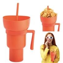 New 2 IN 1 Creative Popcorn Snack Cup Integrated Beverage Cup With Handle Portable Beverage Cup Novel Design And Many Functions 901-1000ml