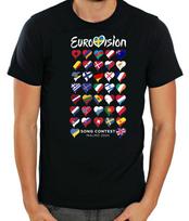 Dainų konkursas Malmė 2024 Eurovision trumpomis rankovėmis baltas-juodas vyriškas / moteriškas TB M