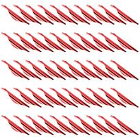 50Pcs 2.4in Arrows Vanes DIY Spiral Feather Wing Competitive Bow Recurved Bow Accessory rouge raudona