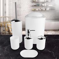 6pcs set Bathroom Accessories Set  Toothbrush Holder,Trash Can,Soap Dispenser (White) balta