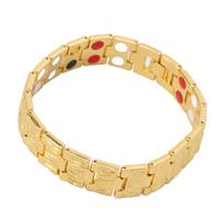Fashionable Magnetic Bracelet Double Row Magnet Adjustable Titanium Steel Slimming BraceletGold auksas