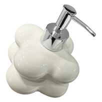 Cloud Press Pump Bottle Ceramic Reusable Decoration Refillable Cloud Shape Dispenser Bottle for Bathroom Milky White