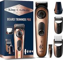 "King C. Gillette Pro" vyrų elektrinis barzdos kirptuvas su tiksliu ratuku 40 barzdos ilgių, itin aštriais nerūdijančio plieno ašmenimis, plaunamas, su įvairiais šukų priedais, tiksliai kerpantis
