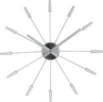"NexTime" sieninis laikrodis PLUG INN, labai tylus, sidabrinės spalvos, pagamintas iš nerūdijančio plieno, ø 58 cm
