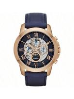 Fossil Grant Vyriškas automatinis savaime besisukantis laikrodis Natūralios odos apyrankė Mechaninis judėjimas ME3029 mėlyna