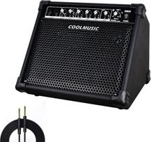 Coolmusic DM30 AMP 30 W elektroninis būgnų stiprintuvas Klaviatūros stiprintuvas su "Aux In" ir "Bluetooth", 2 įėjimais, 3 juostų ekvalaizeriu ir DI OUT