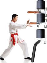 Nešiojamasis Wing Chun manekenas, sieninis Wing Chun medinė lėlė, kovos menų mokymo medinis manekenas, su spyruoklinėmis rankomis medžiui ar minkštiems objektams