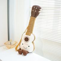 Miela gitara pipa ukulėlė pliušinė žaislinė lėlė laiminga muzikos serija linksma lėlė šventinė dovana 25cm（500g） white