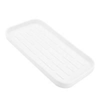 Silicone Dish Drying Mat Convex Design Raised Edges Soft Flexible Prevent Slip Silicone Drain Tray for Kitchen Counter White