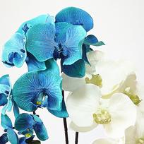 Dirbtinė orchidėja 10 žiedų Phalaenopsis Imitacinis gėlė Rankų darbo „pasidaryk pats“ Dirbtinės gėlės namų prekybos centro puošmenoms Type 1 blue