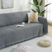 Sofos rankšluosčių užvalkalas Vienspalvis Mezgimas Sofos Užvalkalai Antklodė Pledas Rankšluosčių Užvalkalai Apsauginis Užvalkalas Namų dekoras 90*90cm pilka