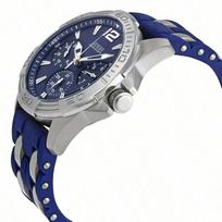 Guess Hot Selling Men's Stylish Silicone Three-Eye Multi-Function Sports Fashion Blue Quartz Watch -W0366G2
