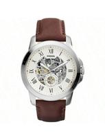 Fossil vyriškas automatinis mechaninis odinis trijų rodyklių laikrodis Nerūdijančio plieno korpusas/Atsparus įbrėžimams stiklo veidrodėlis ME3052 ruda