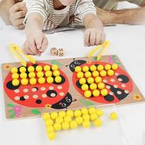 Ladybug arithmetic clip beads 3-6 years old concentration logical thinking training puzzle parent-child Table Games wooden play