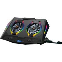 Conceptronic ERGO Gaming - Notebook-Lüfter - mit 2-Port USB 2.0 Hub, Smartphone-Ständer - 43.2 cm (17) - 125 mm - Schwarz