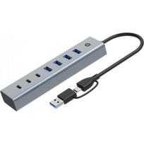 Conceptronic USB hub 7-port 3.0 -7x3.0 5Gbps with power supply unit green