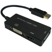 12993153, 0.1 m, DisplayPort, VGA D-Sub + HDMI + DVI, Male, Female, Straight