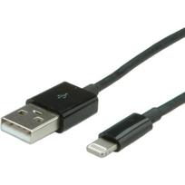 VALUE - iPad-/iPhone-/iPod-Lade-/Datenkabel - Lightning / USB 2.0 - USB Typ A, 4-polig (M) - Lightning (M) - 1 m - abgeschirmt - Schwarz - für Apple iPad Air, iPad Air 2, iPad mini, iPad mini 2, 3, iPad with Retina display (4th generation), iPhone 5, 5c, 5s, 6, 6 Plus, iPod nano (7G), iPod touch (5G) (11.99.8321)