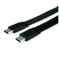 ROTRONIC-SECOMP VALUE - USB-Kabel - USB-C (M) zu USB-C (M) - USB4 Gen 3 - 20 V - 5 A - 50 cm - flach, USB-Stromversorgung (100 W)