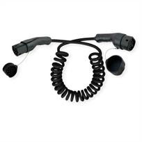 ROLINE E-car charging cable type 2 - 1-phase - 250VAC (1P+N+E) - 32 A - 7.4 kW - spiral cable - 5 m