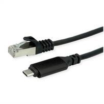 ROLINE USB 3.2 Gen 2 Typ C zu Gigabit Ethernet Konverterkabel, schwarz, 2 m (12.02.1167)