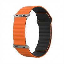 GUAN Premium Armband für Apple Watch, Orange/Schwarz, 40mm, 41mm, 38mm, 42mm (Series 10/11), GA-MAG-BNDA-P-OMS