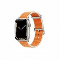 GUAN Premium Pro Armband für Apple Watch, Orange/Weiß, 40mm, 41mm, 38mm, 42mm (Series 10/11), GA-MAG-BNDA-P+GSS
