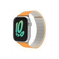 GUAN Premium Pro Armband für Apple Watch, Orange/Weiß, 44mm, 45mm, 42mm (Series 1/2/3), 49mm, 46mm, GA-MAG-BNDA-P+GSL