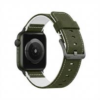 GUAN Premium Pro Armband für Apple Watch, Khaki/Weiß, 44mm, 45mm, 42mm (Series 1/2/3), 49mm, 46mm, GA-MAG-BNDA-P+KLCL