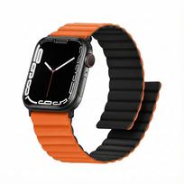 GUAN Premium Plus Armband für Apple Watch, Orange/Schwarz, 40mm, 41mm, 38mm, 42mm (Series 10/11), GA-MAG-BNDA-PP-OMS