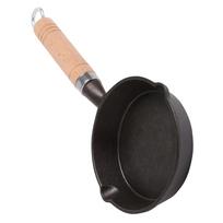 Small Hot Oil Pan Multifunctional Cast Iron Heat Resistant Long Handled Mini Frying Pan for Noodles Eggs