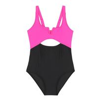 Children's Color-blocked Hollow One-piece Swimsuit 152 juoda