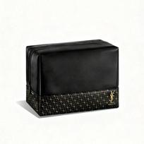 Prabangus YSL gėlių delninukas - Juodas su žvaigždžių raštu kosmetikos krepšys moterims, Erdvus ir vandeniui atsparus, Elegantiška dovana šventėms & šventėms juoda